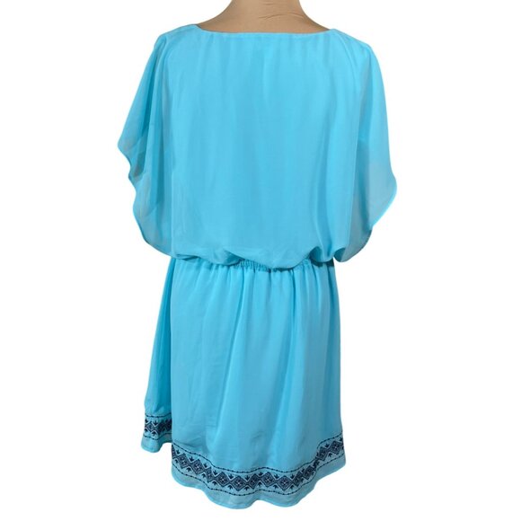 Charming Charlie Tunic Dress Blue Embroidered Size XL Extra Large Mini - Picture 3 of 8